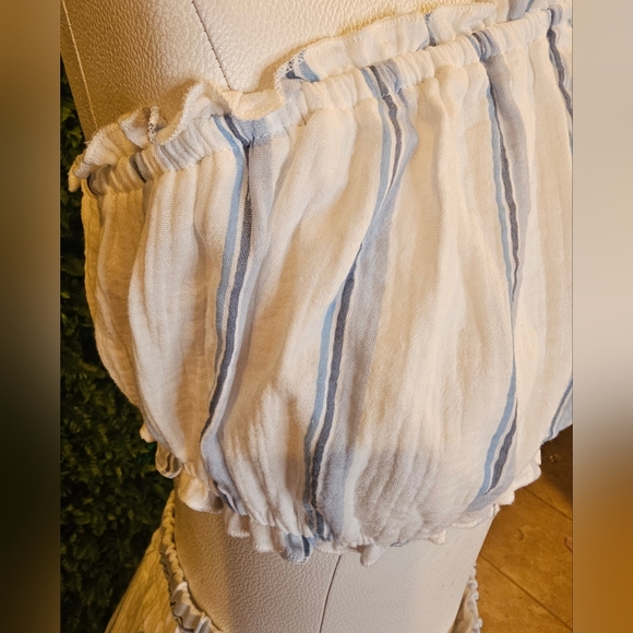 Ocean Drive, Striped White and Blue Women's 2 Piece Set - Picture 8 of 10